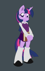 Size: 1735x2737 | Tagged: safe, artist:zeiram0034, twilight sparkle, anthro, g4, book, clothes, female, solo, wip