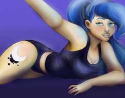 Size: 1485x1156 | Tagged: safe, artist:sage2434, princess luna, human, g4, armpits, breasts, busty princess luna, female, humanized, looking at you, nail polish, solo