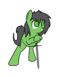 Size: 1406x1632 | Tagged: safe, artist:neuro, oc, oc only, oc:filly anon, female, filly, sword, weapon