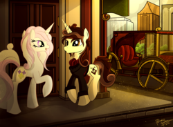 Size: 2088x1539 | Tagged: safe, artist:pedrohander, fleur-de-lis, oc, oc:gray compass, pony, unicorn, g4