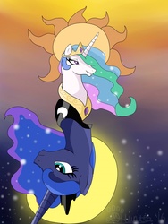 Size: 960x1280 | Tagged: safe, artist:marcushunter, princess celestia, princess luna, g4