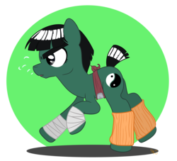 Size: 3520x3195 | Tagged: safe, artist:silver-fox17, pony, high res, naruto, ponified, rock lee, solo