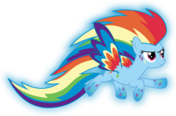 Size: 1352x898 | Tagged: safe, artist:kimberlythehedgie, rainbow dash, g4, colored wings, female, multicolored wings, rainbow power, rainbow wings, simple background, solo, transparent background, vector, wings