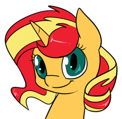 Size: 500x487 | Tagged: safe, artist:estrill, sunset shimmer, pony, unicorn, g4, cute, female, portrait, solo