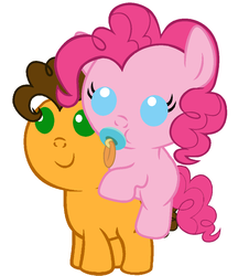 Size: 836x967 | Tagged: safe, artist:red4567, cheese sandwich, pinkie pie, earth pony, pony, g4, baby, baby pie, baby pony, cute, diacheeses, diapinkes, female, male, pacifier, pinkie pie riding cheese sandwich, ponies riding ponies, riding, ship:cheesepie, shipping, straight, weapons-grade cute, younger