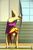 Size: 3333x5000 | Tagged: safe, artist:tyron91, sunset shimmer, equestria girls, g4, absurd resolution, archery, arrow, backbend, barefoot, bow (weapon), bow and arrow, contortionist, feet, female, flexible, handstand, leotard, solo, toes, tongue out, trickshot, wink