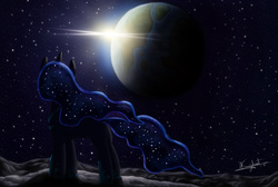 Size: 1250x841 | Tagged: safe, artist:dkghost, princess luna, g4, female, moon, solo