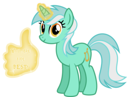 Size: 6028x4603 | Tagged: safe, artist:osipush, lyra heartstrings, pony, unicorn, g4, absurd resolution, female, looking at you, mare, simple background, solo, thumbs up, transparent background