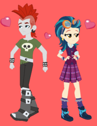 Size: 520x676 | Tagged: safe, artist:themunksandtheetts, crimson napalm, indigo zap, equestria girls, g4, background human, female, male, shipping, straight, zapalm