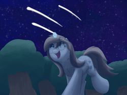 Size: 3000x2243 | Tagged: safe, artist:floofyfoxcomics, oc, oc only, oc:dominica comet, pony, unicorn, high res, shooting star, solo
