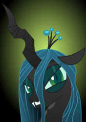 Size: 921x1311 | Tagged: safe, artist:eddie-shadows, queen chrysalis, changeling, changeling queen, g4, bust, female, solo, vector