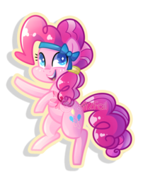 Size: 900x1078 | Tagged: dead source, safe, artist:drawntildawn, pinkie pie, crystal pony, pony, g4, chibi, crystallized, female, looking at you, solo, watermark