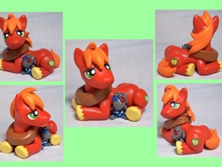 Size: 1600x1200 | Tagged: safe, artist:cadmiumcrab, big macintosh, smarty pants, earth pony, pony, g4, duo, irl, male, photo, sculpture, stallion