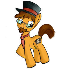 Size: 1441x1673 | Tagged: safe, artist:parassaux, oc, oc only, earth pony, pony, glasses, hat, necktie, simple background, solo, top hat, white background