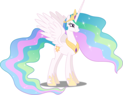 Size: 5000x3889 | Tagged: safe, artist:dashiesparkle, princess celestia, alicorn, pony, g4, .svg available, female, mare, simple background, smiling, solo, transparent background, vector