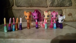 Size: 4320x2432 | Tagged: safe, applejack, fluttershy, pinkie pie, rarity, twilight sparkle, equestria girls, g4, doll, equestria girls minis, head, irl, legheads, legs, not salmon, photo, toy, toy abuse, wat, what has science done