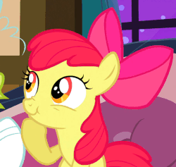 Size: 601x570 | Tagged: safe, screencap, apple bloom, granny smith, earth pony, pony, apple family reunion, g4, adorabloom, animated, cute, female, scrunchy face