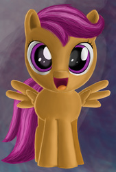 Size: 1403x2079 | Tagged: safe, artist:dkghost, scootaloo, g4, female, open mouth, solo