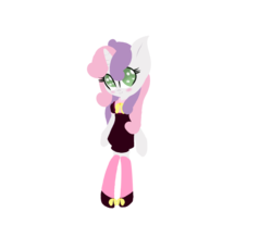 Size: 1024x891 | Tagged: safe, artist:manitoito, sweetie belle, anthro, g4, blushing, clothes, dress, female, looking at you, solo