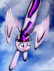 Size: 2400x3200 | Tagged: safe, artist:acleus097, twilight sparkle, alicorn, pony, g4, female, high res, mare, skydiving, solo, twilight sparkle (alicorn)