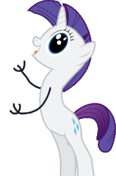 Size: 637x966 | Tagged: safe, rarity, pony, g4, animated, bipedal, dilated pupils, female, not salmon, open mouth, simple background, skifree, smiling, solo, transparent background, wat