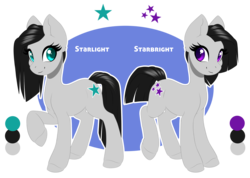 Size: 1333x950 | Tagged: safe, artist:silkensaddle, oc, oc only, oc:starbright, oc:starlight, commission