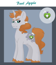 Size: 2349x2700 | Tagged: safe, artist:broohan, oc, oc only, oc:bael apple, high res, offspring, parent:big macintosh, parent:princess luna, parents:lunamac, solo