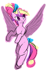 Size: 627x910 | Tagged: safe, artist:magello, princess cadance, g4, alternate hairstyle, color, female, solo