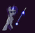 Size: 1489x1433 | Tagged: safe, artist:neuro, rarity, pony, g4, bipedal, female, frown, glare, levitation, magic, scar, solo, sword, telekinesis, weapon