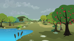 Size: 8000x4500 | Tagged: safe, absurd resolution, background, labyrinth, pond, tree
