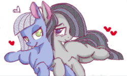 Size: 681x407 | Tagged: safe, artist:colouredteapot, artist:yoditax, limestone pie, marble pie, earth pony, pony, g4, female, floating heart, flockmod, heart, mare, simple background, sisters, white background