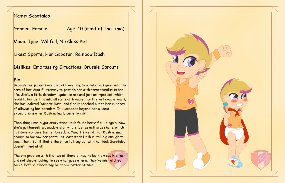 1096481 Safe Artistthe Crusader Network Scootaloo Human G4 Age Regression Cute 1975