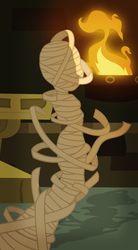 Size: 662x1200 | Tagged: safe, artist:radiantrealm, rarity, human, equestria girls, g4, bondage, female, gag, helpless, mummification, mummified, peril, show accurate, solo, tied up