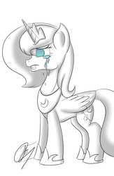 Size: 1208x1850 | Tagged: safe, artist:nexcoyotlgt, princess luna, g4, crying, female, simple, solo