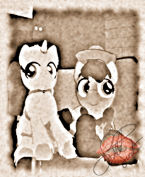 Size: 381x464 | Tagged: safe, oc, oc only, oc:rosie, oc:soft paw, pony, 3d, duo, second life