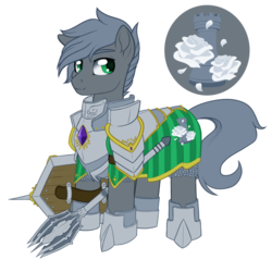 Size: 1024x1024 | Tagged: safe, artist:skjolty, oc, oc only, oc:tranquil rampart, armor, solo