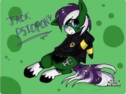 Size: 602x448 | Tagged: safe, artist:kawaiiakumachan, oc, oc only, oc:jack psiopony, clothes, simple background, sweater