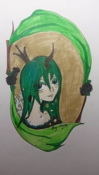 Size: 576x1024 | Tagged: safe, artist:mady, queen chrysalis, human, g4, female, humanized, solo, traditional art