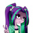 Size: 1320x1300 | Tagged: safe, artist:nekojackun, aria blaze, equestria girls, g4, aria flat, delicious flat chest, eye clipping through hair, female, peace sign, simple background, solo, white background