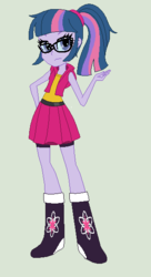 Size: 316x580 | Tagged: safe, edit, sci-twi, twilight sparkle, equestria girls, g4, base used, female, redesign, solo