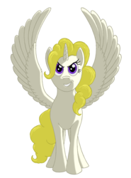 Size: 1424x1920 | Tagged: safe, alternate version, artist:nebulastar985, surprise, alicorn, pony, fanfic:midnight star, g1, g4, adoraprise, background removed, cute, female, g1 to g4, generation leap, mare, mischievous, oh crap, princess surprise, simple background, solo, spread wings, surprisicorn, transparent background, wings, xk-class end-of-the-world scenario