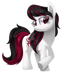 Size: 1600x1902 | Tagged: safe, artist:centchi, oc, oc only, oc:electra sparks, looking at you, raised hoof, simple background, solo, transparent background, watermark