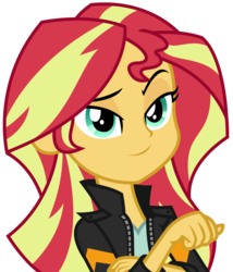 Size: 1928x2250 | Tagged: safe, artist:sketchmcreations, sunset shimmer, equestria girls, g4, my little pony equestria girls: friendship games, female, looking at you, raised eyebrow, simple background, smiling, smug, solo, transparent background, vector