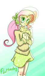 Size: 360x600 | Tagged: safe, artist:mariogamesandenemies, fluttershy, human, g4, female, humanized, solo