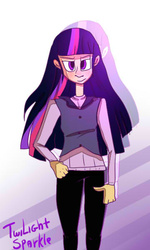 Size: 360x600 | Tagged: safe, artist:mariogamesandenemies, twilight sparkle, human, g4, belly button, female, humanized, solo