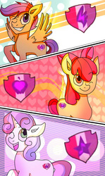 Size: 460x770 | Tagged: safe, artist:mariogamesandenemies, apple bloom, scootaloo, sweetie belle, g4, cutie mark crusaders