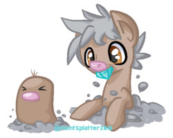 Size: 616x492 | Tagged: safe, artist:paintsplatter, diglett, pokémon, ponified, video game