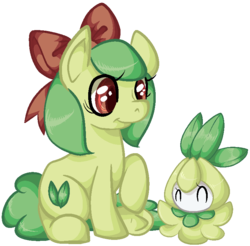 Size: 774x761 | Tagged: safe, artist:paintsplatter, petilil, pokémon, ponified, video game