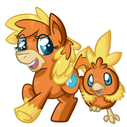 Size: 800x800 | Tagged: safe, artist:paintsplatter, torchic, pokémon, ponified, video game