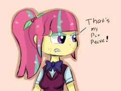 Size: 1024x768 | Tagged: safe, artist:mildockart, sour sweet, equestria girls, g4, my little pony equestria girls: friendship games, angry, annoyed, clothes, crystal prep academy, crystal prep academy uniform, female, pet peeve, ponytail, school uniform, solo